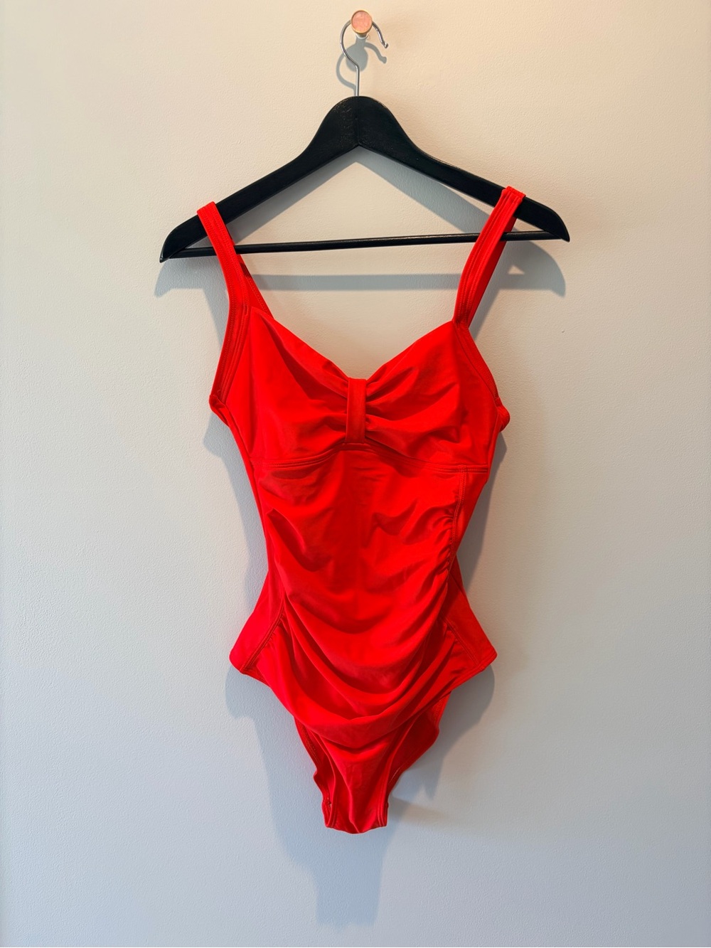 Red One-Piece Swimsuit with Ring Detail